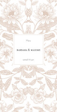 Menu de mariage Pysché (4 pages) rose Menu de mariage Pysché (4 pages) rose