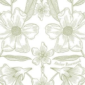 Etiquette de mariage classique psyché vert Etiquette de mariage classique psyché vert