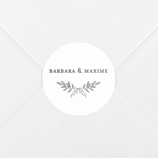 Stickers pour enveloppes mariage Psyché blanc - Vue 1 Stickers pour enveloppes mariage Psyché blanc - Vue 1