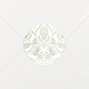 Stickers pour enveloppes mariage Psyché vert