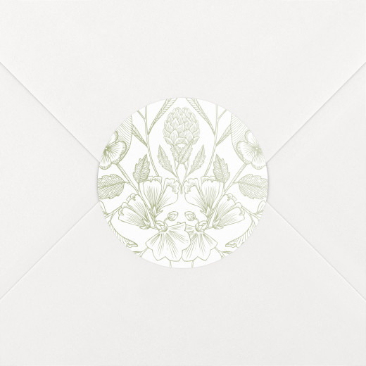 Stickers pour enveloppes mariage Psyché vert - Vue 1