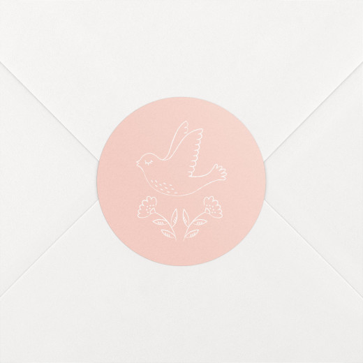 Stickers pour enveloppes naissance L'envolée rose - Vue 1