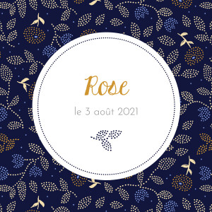 Faire-part de naissance Broderie florale (fenêtre) bis beige Faire-part de naissance Broderie florale (fenêtre) bis beige