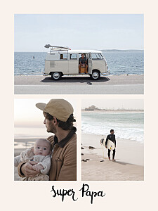 Affichette photos super papa beige Affichette photos super papa beige