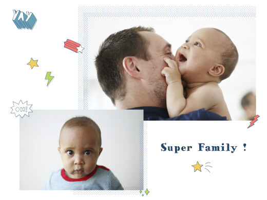 Affichette Super family blanc - Vue 2