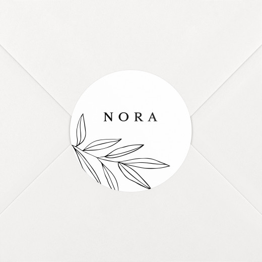 Stickers pour enveloppes naissance Jeune pousse blanc - Vue 1 Stickers pour enveloppes naissance Jeune pousse blanc - Vue 1