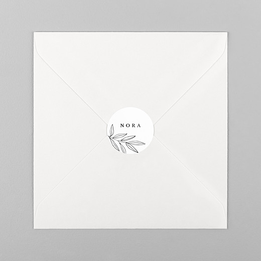 Stickers pour enveloppes naissance Jeune pousse blanc - Vue 1