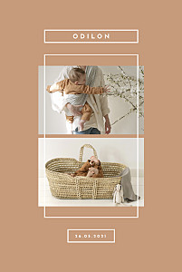 Faire-part de naissance nuance graphique portrait brun Faire-part de naissance nuance graphique portrait brun