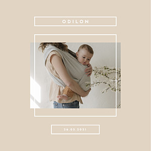 Faire-part de naissance beige nuance graphique beige Faire-part de naissance beige nuance graphique beige