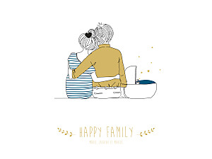 Affichette jaune lovely family (baby) garçon Affichette jaune lovely family (baby) garçon
