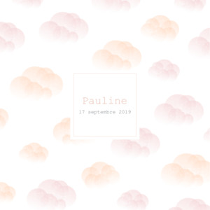 Faire-part de naissance Brume (dorure) rose orange Faire-part de naissance Brume (dorure) rose orange