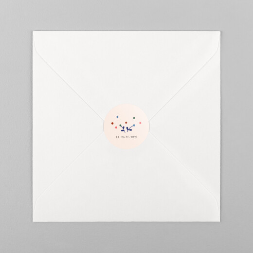 Stickers pour enveloppes naissance Liberty baies bleu - Vue 2