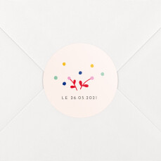 Stickers pour enveloppes naissance Liberty baies rouge