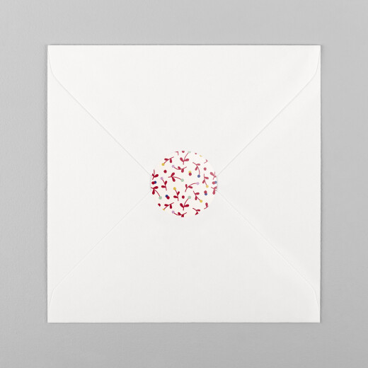 Stickers pour enveloppes naissance Liberty baies rouge - Vue 2 Stickers pour enveloppes naissance Liberty baies rouge - Vue 2