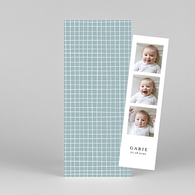 Faire-part de naissance mixte catelle (marque-page) bleu Faire-part de naissance mixte catelle (marque-page) bleu