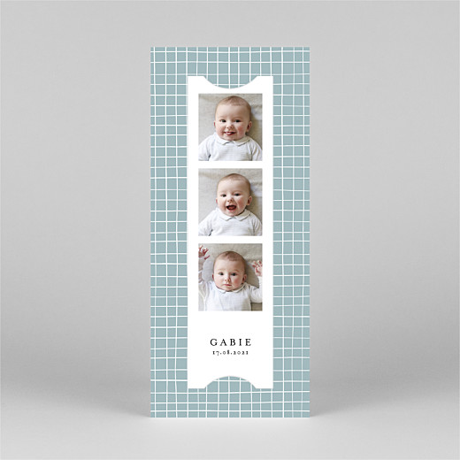 Faire-part de naissance Catelle (marque-page) bleu - Vue 2 Faire-part de naissance Catelle (marque-page) bleu - Vue 2