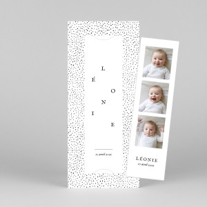 Faire-part de naissance Little dots (marque-page) rose Faire-part de naissance Little dots (marque-page) rose