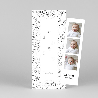 Faire-part de naissance motifs little dots (marque-page) rose Faire-part de naissance motifs little dots (marque-page) rose