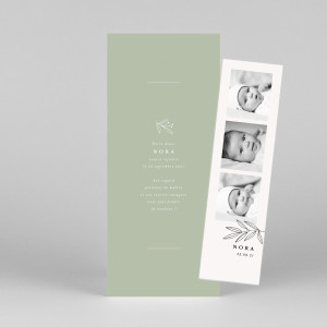 Faire-part de naissance Jeune pousse (marque-page) vert Faire-part de naissance Jeune pousse (marque-page) vert