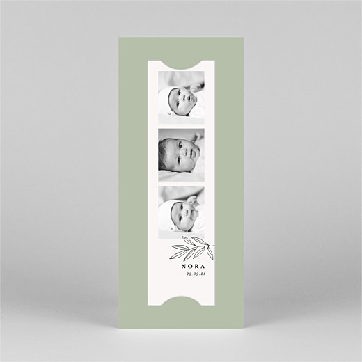 Faire-part de naissance Jeune pousse (marque-page) vert - Vue 2 Faire-part de naissance Jeune pousse (marque-page) vert - Vue 2