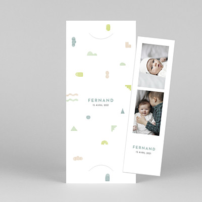 Faire-part de naissance motifs totem (marque-page) vert d'eau Faire-part de naissance motifs totem (marque-page) vert d'eau
