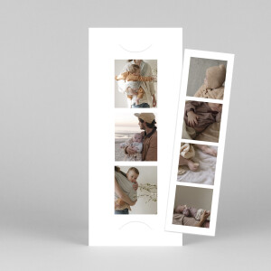 Faire-part de naissance Photomaton (marque-page) blanc Faire-part de naissance Photomaton (marque-page) blanc