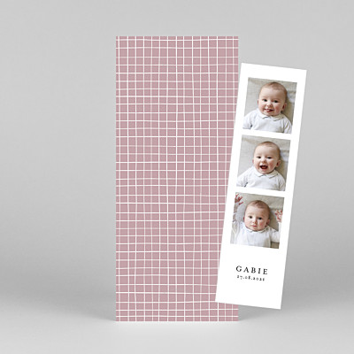 Faire-part de naissance rose catelle (marque-page) rose Faire-part de naissance rose catelle (marque-page) rose