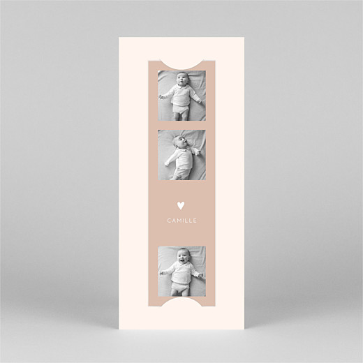 Faire-part de naissance Elégant cœur (marque-page) rose - Vue 2 Faire-part de naissance Elégant cœur (marque-page) rose - Vue 2
