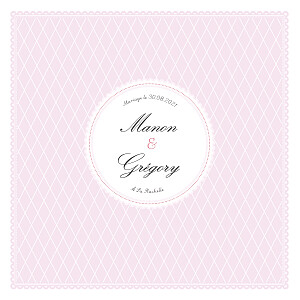 Faire-part de mariage Gourmand raffiné (4 pages) rose Faire-part de mariage Gourmand raffiné (4 pages) rose