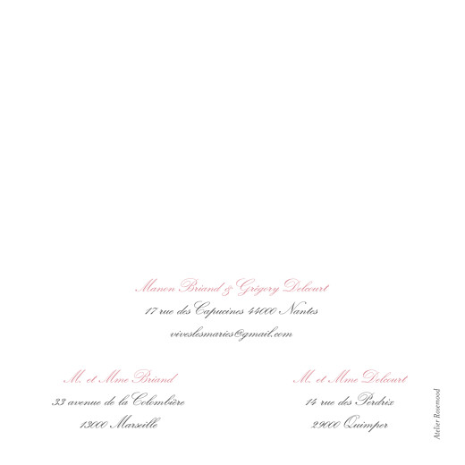Faire-part de mariage Gourmand raffiné (4 pages) rose - Page 4 Faire-part de mariage Gourmand raffiné (4 pages) rose - Page 4