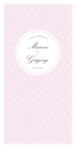 Menu de mariage Gourmand raffiné (4 pages) rose Menu de mariage Gourmand raffiné (4 pages) rose