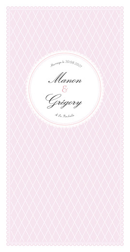 Menu de mariage Gourmand raffiné (4 pages) rose Menu de mariage Gourmand raffiné (4 pages) rose