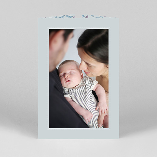 Faire-part de naissance Broderie florale (fenêtre portrait) bleu - Vue 3 Faire-part de naissance Broderie florale (fenêtre portrait) bleu - Vue 3
