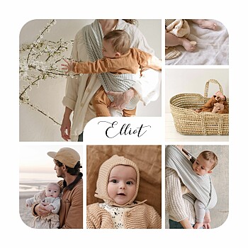 Faire-part de naissance tendre innocence (photos) blanc Faire-part de naissance tendre innocence (photos) blanc