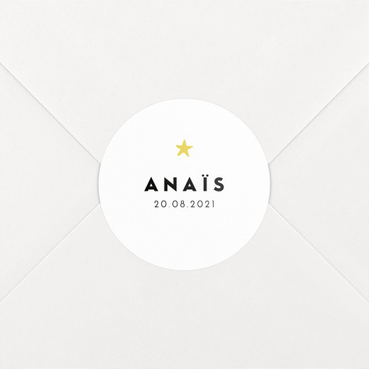Stickers pour enveloppes naissance Rayures pastel blanc - Vue 1 Stickers pour enveloppes naissance Rayures pastel blanc - Vue 1