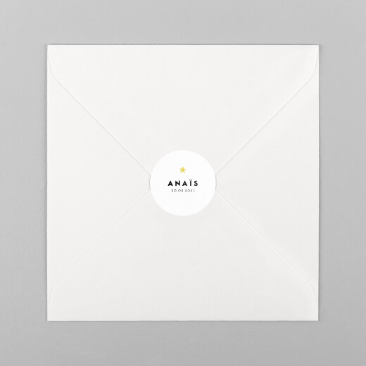 Stickers pour enveloppes naissance Rayures pastel blanc - Vue 2