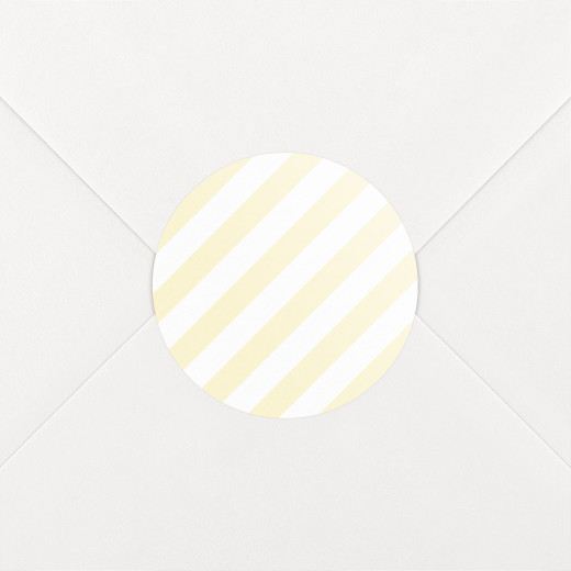 Stickers pour enveloppes naissance Rayures pastel jaune - Vue 1