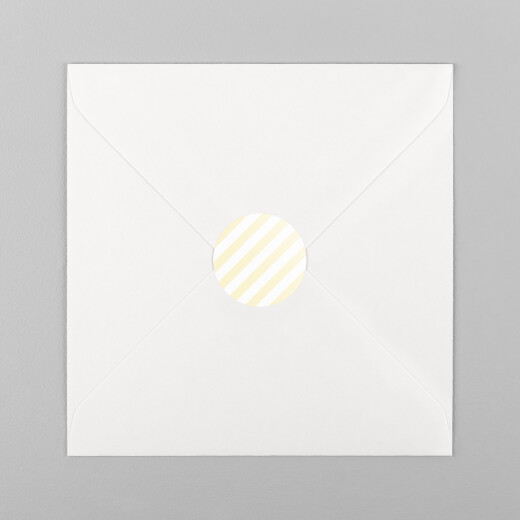 Stickers pour enveloppes naissance Rayures pastel jaune - Vue 2