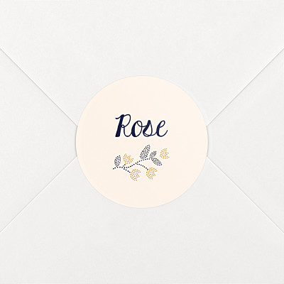 Stickers naissance broderie florale beige Stickers naissance broderie florale beige