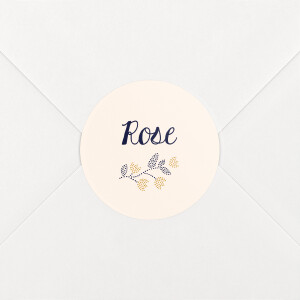 Stickers pour enveloppes naissance Broderie florale beige