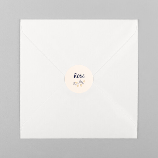 Stickers pour enveloppes naissance Broderie florale beige - Vue 2