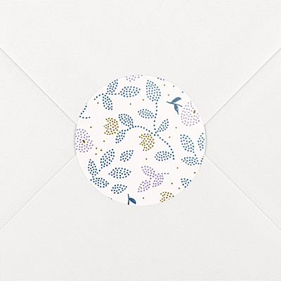 Stickers naissance broderie florale violet Stickers naissance broderie florale violet