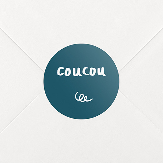 Stickers pour enveloppes naissance Coucou by mathilde cabanas bleu - Vue 2