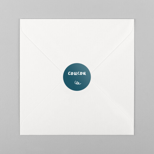 Stickers pour enveloppes naissance Coucou by Mathilde Cabanas Bleu - Vue 2