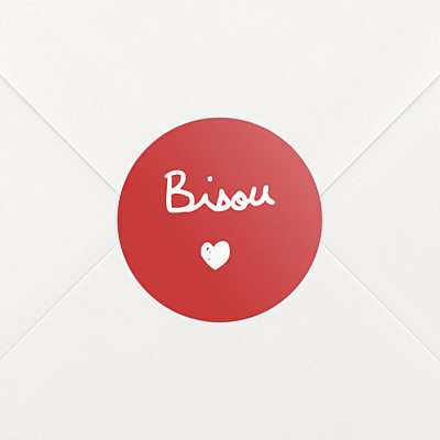 Stickers naissance bisou by mathilde cabanas rouge Stickers naissance bisou by mathilde cabanas rouge