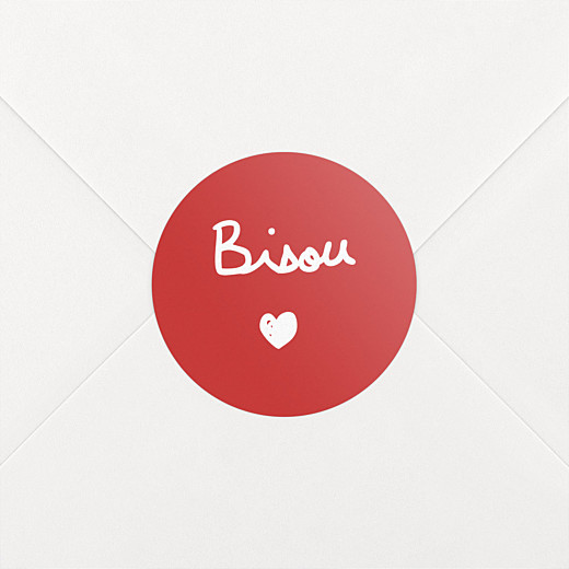 Stickers pour enveloppes naissance Bisou by mathilde cabanas rouge - Vue 2