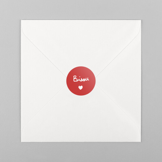 Stickers pour enveloppes naissance Bisou by Mathilde Cabanas rouge - Vue 2