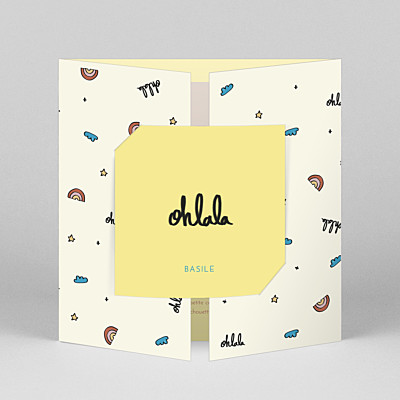 Faire-part de naissance vintage ohlala by mathilde cabanas jaune Faire-part de naissance vintage ohlala by mathilde cabanas jaune