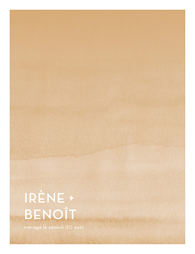 Faire-part de mariage Aquarelle portrait ocre - Recto Faire-part de mariage Aquarelle portrait ocre - Recto