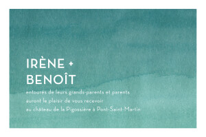 Carton d'invitation mariage Aquarelle menthe Carton d'invitation mariage Aquarelle menthe